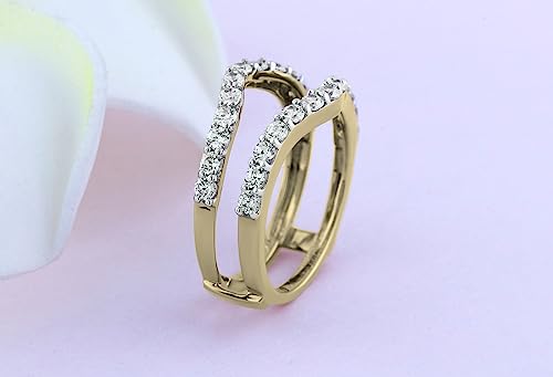 Dazzlingrock Collection 1.65 Cttw Round Cubic Zirconia Wedding Enhancer Guard Ring for Women in Solid Gold2