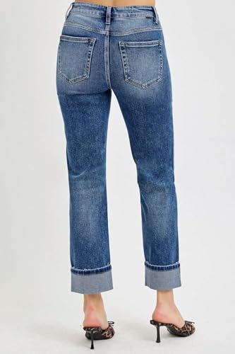 SALT TREE Risen Jeans - Tummy Control High Rise Crop Straight Jeans - RDP59413