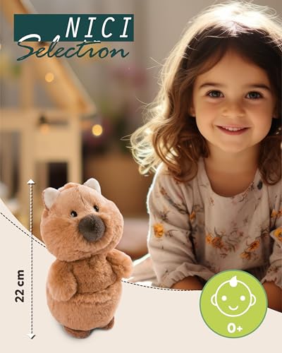 NICI Kuscheltier Quokka Quokka-Mola 22cm braun - Stofftier aus weichem Plüsch, niedliches Plüschtier zum Kuscheln und Spielen, für Kinder & Erwachsene - tolle Geschenkidee - 49818