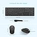 immagine 1WisFox Combinazione di Tastiera Mouse Senza Fili, 2.4GHz Slim Full-Size Avanzato Combo Tastiera Mouse Wireless con Ricevitore Nano USB per Laptop, PC - Nero