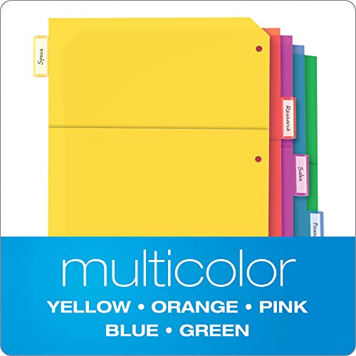 Oxford Plastic 2 Pocket Binder Dividers, 5 Tab 1/5 Cut, Letter Size, 3 Sets - image 6