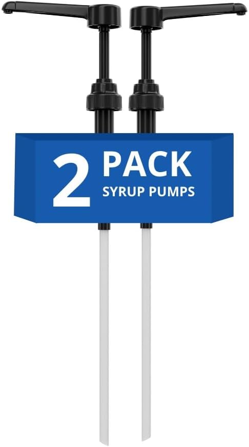 Coffee Syrup Pump Compatible with Torani 24 oz - 25 onces/Monin 1Liter Bottle/Davinci 750ml Bottles - Multipurpose Soap Oil Dispenser Pumps Set of 4 (2 Pack)