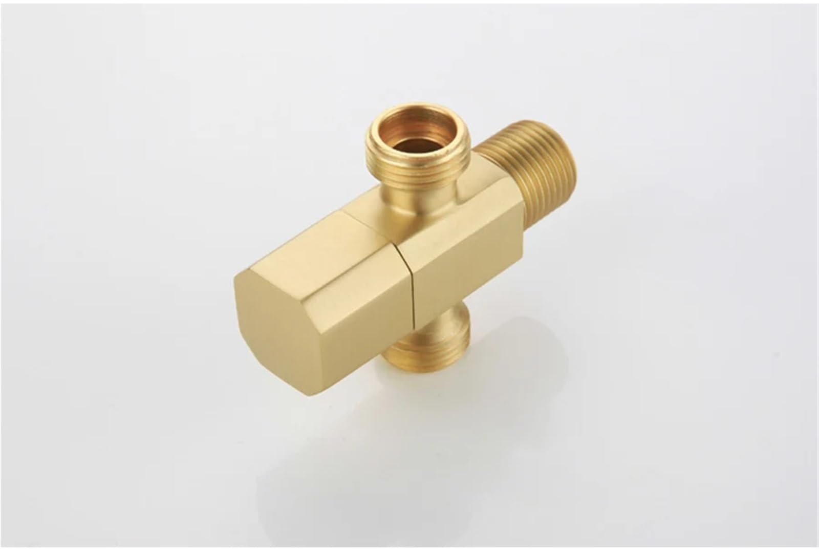 Eckventilschalter G1/2 aus massivem Messing, für Badezimmer, Küche und Wäsche, goldfarben, 2 Stück