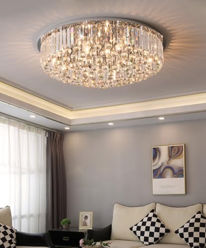 Plafond en cristal et lustre LED installation simple pour séjour - 2