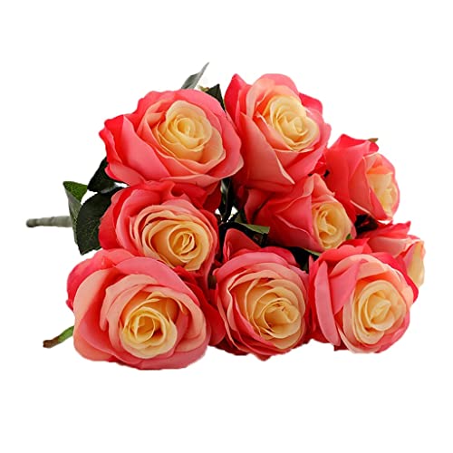 Ruilogod Bouquet de Simulation 9 têtes de Soie Rose Artificielle Fausse Fleur de Fleur for la Maison de Salon Table de Salle à Manger décoration de Mariage (Color : Style E) Cover
