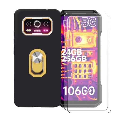 CongJiaLingXi �P�[�X �K�p �� Ulefone Armor 27T+ (6.78") �����O�T�|�[�g+ [2�p�b�N]�����K���X�X�N���[���v���e�N�^�[�A�_��ȃV���R�[���V�F���o���p�[TPU�ی�J�o�[�������,�C�G���[