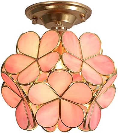 Tiffany style flower petal flush mount ceiling light