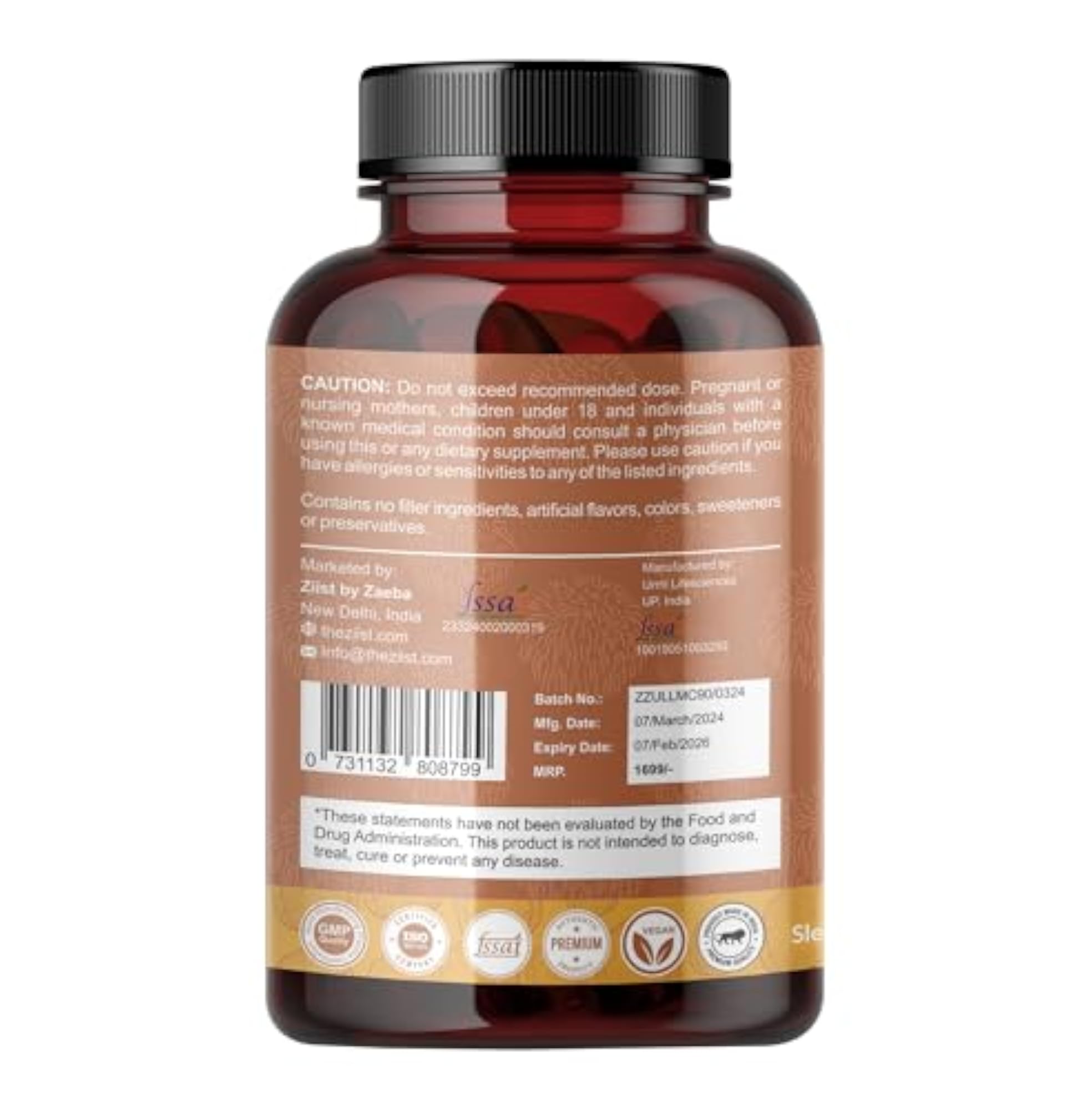 Lion's Mane Mushroom Dietary Supplement, 90 Capsules