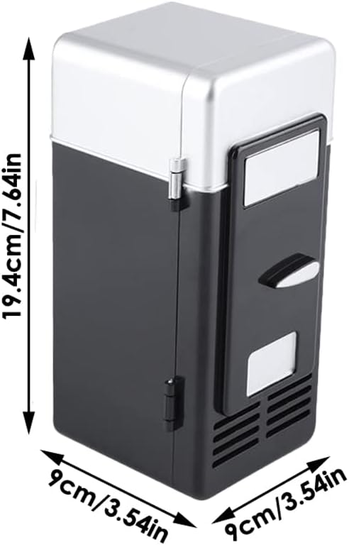 1 Black With Magnetic, Dual-Use USB Mini Refrigerator For 5V 10W Cooling 8-10 Degrees Celsius, Heating 45-65 Degrees Celsius, Black