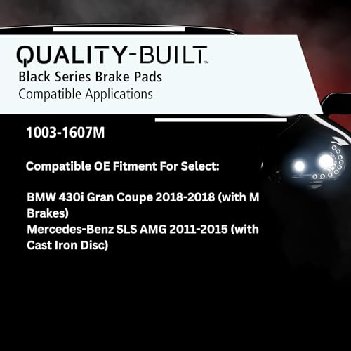 QUALITY-BUILT Rear Semi-Metallic Brake Pads, Black Series 1003-1607M, Compatible with 2011-2018 BMW/Mercedes-Benz (430i Gran Coupe, SLS AMG) by Quality-Built - Used condition - Image 3