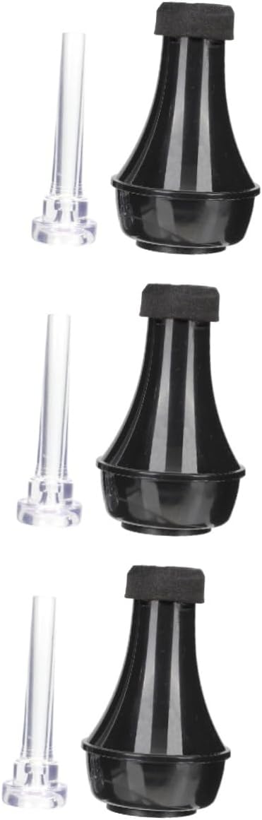 Toyvian 3sets Lightweight Trumpet Mute with Trumpet Mouthpiece Professional Practice Silencer for Easy Installation and Tone Reduction Material for Musicians