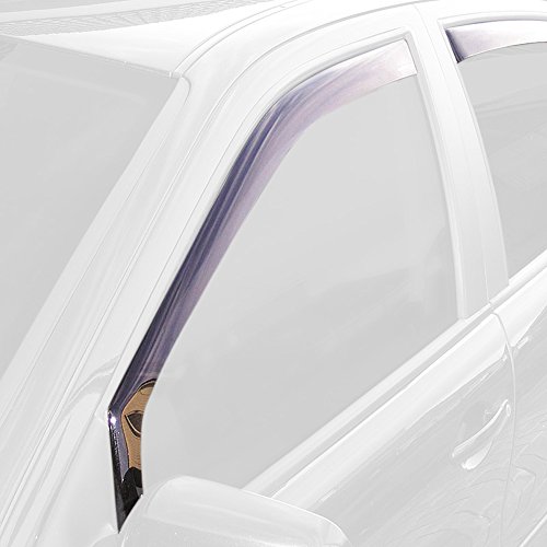 Coppia Deflettori D'aria Anteriori TEMA Per Seat Leon E Leon ST (5 Porte) | Modelli 2013-2020, Colore Grigio, Montaggio Ad Incastro