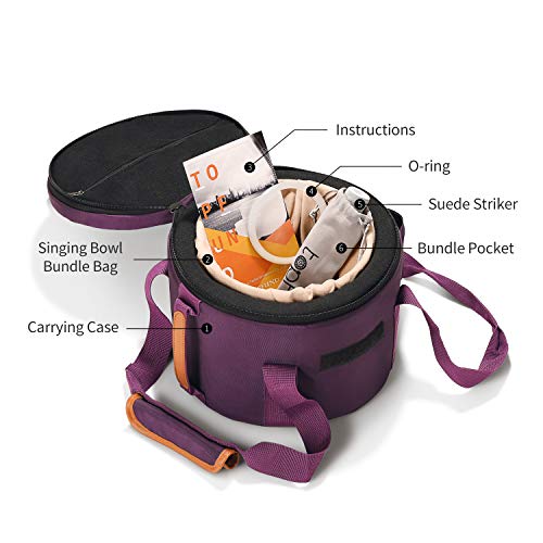 image for TOPFUND F# Note Crystal Singing Bowl Thymus Chakra 8 inch with Heavy D