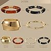 JATEBI 4 Pcs Chunky Acrylic Bangle Bracelets for Women Colorful Resin Bracelet Open Golden Wide Wrist Trendy Stackable Cuff Jewelry #3