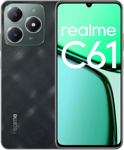realme C61 Smartphone double SIM | 8 Go de RAM, 256 Go de stockage | Écran 6,7 pouces 90 Hz | Caméra AI 50 MP | Batterie 5000 mAh | Android 14 | 4G LTE | Empreintes digitales latérales | Charge de