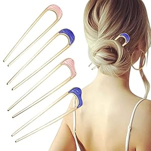 MAYCREATE 4Pcs Hair Pins U Shaped Vintage Metal Hair Sticks Chignon Pins Hair Chopsticks for Woman Girls Hair Accessory