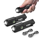 2 Pack USB Rechargeable Flashlight - Small & Bright LED Mini Flashlights, High Lumens, 4 Modes,...