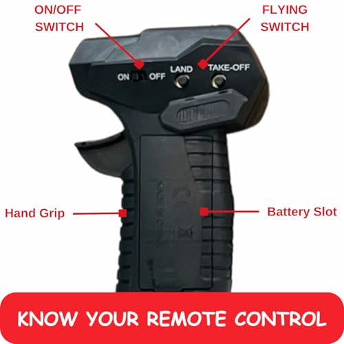 Image of Gravity Sensor Helicopter Toy for Boys with Safety Sensor, Indoor Palm Sensing, Rechargeable with LED Lights I Pack of 1 (Black Red Gun)