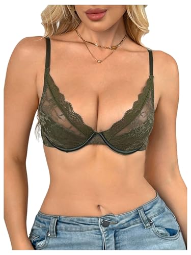 Image of SOLY HUX Women's Sexy Lace Bras Underwire Everyday Bra Comfort Push Up Bralettes