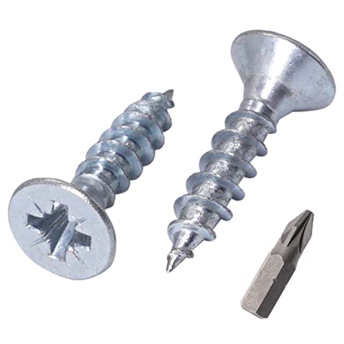 SKIR'CO Lote de 450 tornillos de acero galvanizado de 4,5 x 20 mm, cabeza avellanada Pozidriv, tornillos de aglomerado, rosca PZ (450, 4,5 x 20 mm)