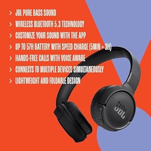JBL Tune 520BT - Wireless On-Ear Headphones, Up to 57H Battery Life and Speed Charge, Lightweight, Comfortable and Foldable Design, Hands-Free Calls with Voice Aware - Purple — photo 5 of 5