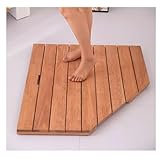 Badematte aus natürlichem Bambus, rutschfest, wasserabweisend, rechteckig, Duschmatte für Spa,...