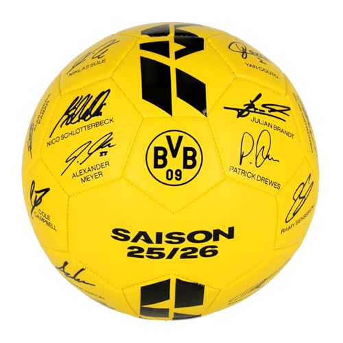 Borussia Dortmund BVB Unterschriftenball 2025/26, signiert, gelb, Größe 5