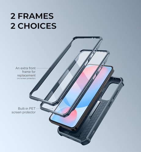 Image of Dexnor for Samsung Galaxy S24 FE Case with Built-in Slide Camera Cover & Screen Protector & Kickstand,Heavy-Duty Rugged Case Full-Body Bumper Protective Cover for Galaxy S24 FE(2024),Navy Blue