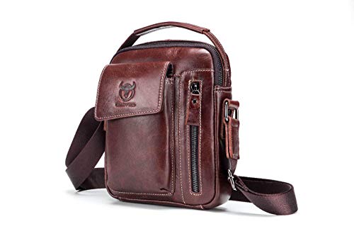 Chest-Bag-Men-Genuine-Leather-Chest-Bag-BULLCAPTAIN-Crossbody-Shoulder-Bag-Sling-Bags-Backpack-Messenger-Bag-Daypack-For-Business-Casual-Sport-Hiking-Travel-Dark-Brown