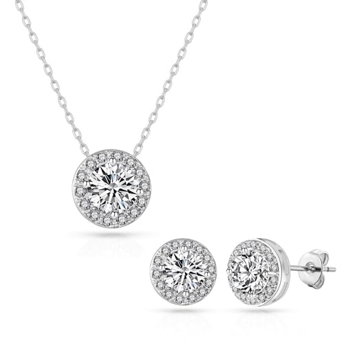 Image of Philip Jones Halo Set Created with Zircondia® Crystals
