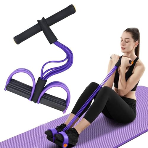 Resistance Bands with Handles - 6 Tube Pedal Ankle Puller for Workout