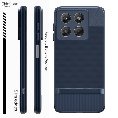 Image of Pikkme Back Cover for Motorola Moto G37 5G Camera Protection 3D Hexa Cube Design Silicone Protective Bumper Case (Blue)