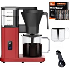 Crzoe 8-cup Drip Coffee Machine, Instant Brewing in 3 Seconds, 197-205 ℉, Detachable Water Tank, Adjustable Flow Control, Deep Cold Brewing and Insulation for 40 Minutes, Easy to Clean (Red)