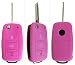 CK+ Coque de clé de voiture en silicone pour Volkswagen Up Polo Golf Plus Passat Sharan Touran Caddy Beetle Cabriolet Eos Jetta Transporter rose bonbon