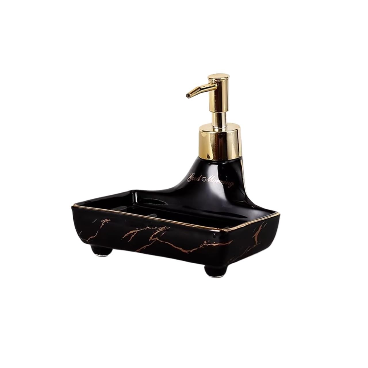 Lifnecess Black A Liquid Dispenser Soap Box Ceramic Household Dishwasher Hand Press Bottle Lotion Dispenser Countertop Soap Bottle(Black A)