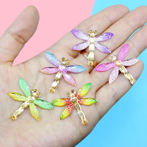 Breloques libellule en acrylique coloré FRCOLOR pour bijoux DIY et coiffure - 5