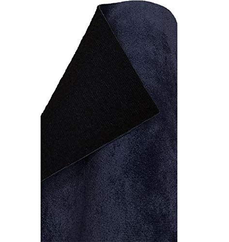 A-Express Plain Soft Plush Velvet Fabric Upholstery Dressmaking Curtain Blind Cushion Velour Material - Navy Blue Half Metre 50cm x 145cm