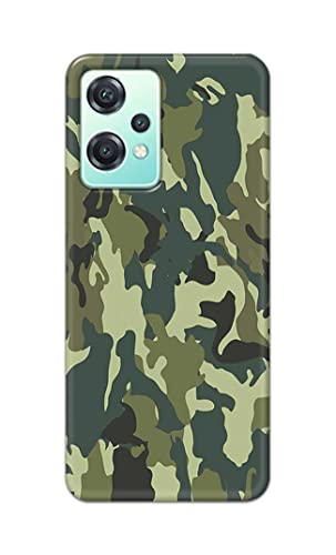 Image of Printed Hard Back Cover Case for OnePlus Nord CE 2 Lite 5G Back Cover (Green Army Camouflage) -1803