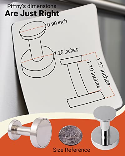 Piffny Magnetic Hooks For Strong Secure And Versatile Hanging Solutions In The Home, Workplace, And Outdoor Settings - 2 Pack, Chrome #TOP5