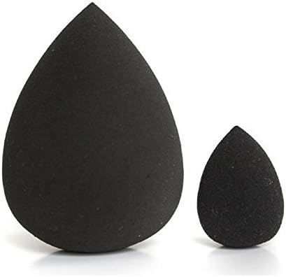 Premium Makeup Blending Sponge 2 Piece Regular and Mini Set - Black Teardrop Sponge Makeup Applicator - Latex Free - 1 Large and 1 Mini Black - The Perfect Duo created by Torey Noora