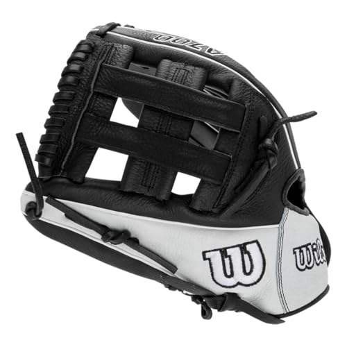 Gants de softball Wilson A700 Fastpitch de 12 pouces en noir et blanc pour adulte