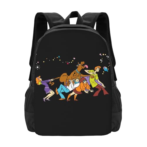 Scooby Doo - Mochila para laptop, escuela, viajes, 2 compartimentos, mochila básica para hombros, Negro, Talla única