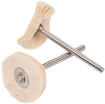 100PCS Felt Grinding Sanding Head Abrasive Tool Jewelry Polishing Wheel Buffing Pad 2.35MM Shank Polishing Cloth Wheel (White)
