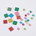 400g Mosaic Tiles Square Transparent Glass Cabochons Stained Glass Mosaics Pieces for Home Decoration or Handmade DIY Crafts