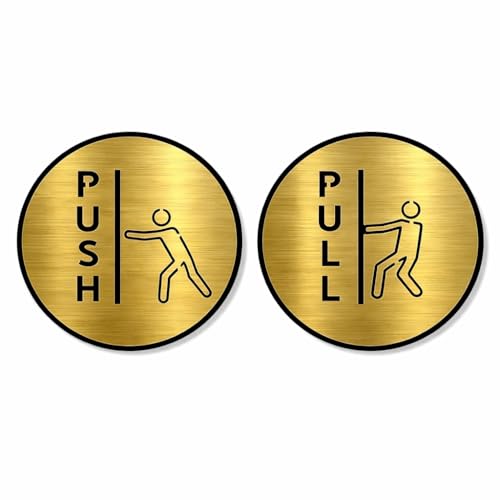Image of PUSH PULL Room Sign 6 INCH * 6 INCH Self-Adhesive Sign for Business Office Corporate Hotel, Company, Factory, Club, Commercial, Malls.