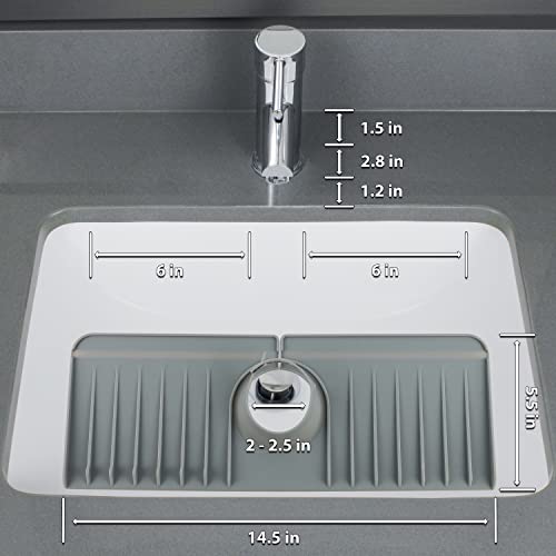 Naikit's Small (14 Inch) Clear Silicone Kitchen Sink Mat Splash Guard Is A Great Water Drip Catcher And Counter Protector For Bathrooms Rvs, And Farmhouses. Measure Faucet Base Before Purchase. #TOP3