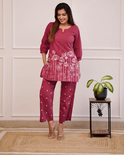 Image of ANNI DESIGNER Women Cotton Printed Co-Ord Set