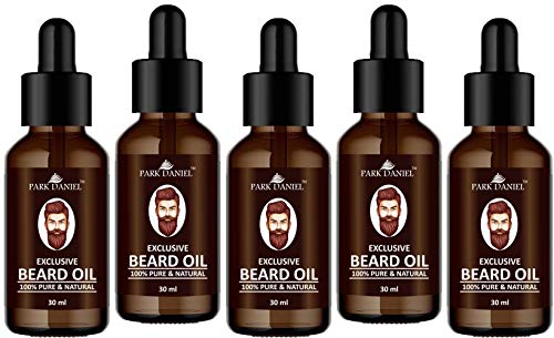Image of Park Daniel Exclusive Beard Oil 100% Pure Best Beard Growth Faster Oil for Men with Essentials Oil, Nourishes & Strengthens Uneven Patchy Beard 30 ml Combo - Pack of 5 (150 ml)