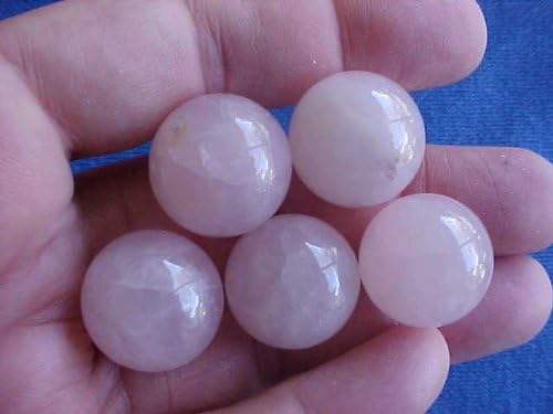 A6218 Gemqz Rosequartz Carved Sphere 4 Pcs Cute !!!