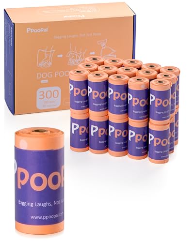 Image of Dog Poop Bags 300 Count (30 Rolls), Leak Proof Bags | Extra Thick 18 Micron, 14 inch Long Easy Tie, Star-Sealed Bottom for Better Leak Protection, Fits Standard Dispensers